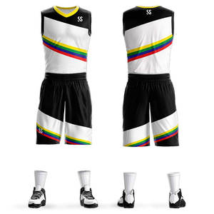 ชุดบาสเก็ตบอลโพลีเอสเตอร์แห้งเร็วระบายอากาศได้สำหรับผู้ชายบาสเก็ตบอลผ้าโพลีเอสเตอร์ - Product Image 5