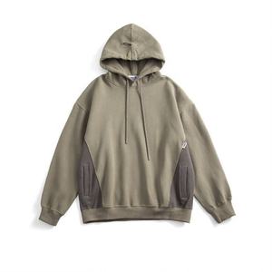 Sudadera con capucha de talla grande personalizada para hombre Terry Contraste Color Patchwork Sudadera con capucha para hombre Sudaderas con capucha esenciales - Product Image 2