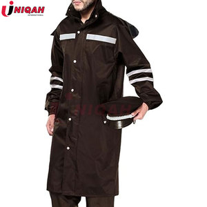 Chaqueta de lluvia larga con tira reflectante de camuflaje azul ligero para adultos Nylon Packable Detalles reflectantes ensanchados Reflectante - Product Image 6