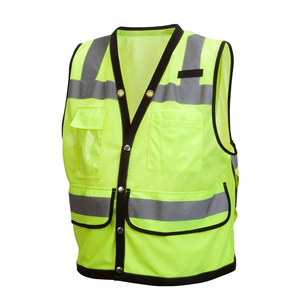 Custom Multi Pocket Road Safety Work <b>Vest</b> High Visible <b>Reflective</b> Safety <b>Vest</b> OEM & ODM Service Supplier In USA - Product Image 1