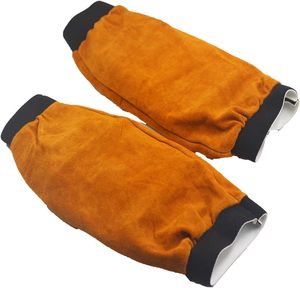 Custom Designed <b>Heavy</b> <b>Duty</b> Waterproof Polyester Welding Work Sleeves Flame-Resistant Yellow Brown 100-150C Safety Clothing - Product Image 3
