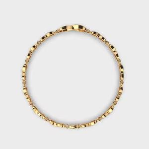 18K Yellow Gold Classic Round Cut Moissanite Lab Grown Diamond Tennis Bracelet <b>Wedding</b> <b>Gift</b> For Her - Product Image 2