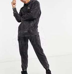 Nouveauté Survêtements délavés à l'acide pour hommes, couleur unie 100% coton respirant, design personnalisé, vente en gros pour les saisons d'hiver - Product Image 2