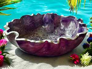 ชามเรซินอีพ็อกซี่สุดหรูพร้อมขัดเงามันและลวดลายสีนามธรรมสำหรับเครื่องใช้บนโต๊ะอาหารและการตกแต่งห้องครัวที่ทันสมัย - Product Image 6