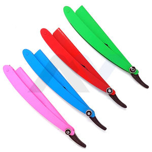 Navaja de Afeitar Profesional Plegable para Barbería, Cuchilla de Afeitar de Corte Recto con Hoja Deslizante Reemplazable para el Cuidado Masculino - Product Image 1