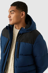 Chaqueta de Invierno para Hombre, Nueva, de Lona Negra, Cortavientos, Transpirable, Estilo Urbano, con Logotipo Frontal - Product Image 3