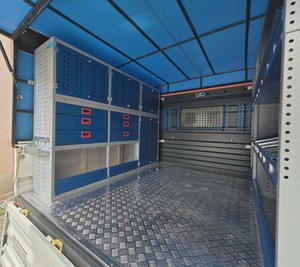 OEM Heavy Duty Van Shelving System with Long Storage Shelves <b>Tool</b> <b>Drawers</b> and Cargo Organization for Commercial Vans - Product Image 2