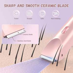 Rasoir électrique rechargeable pour femmes avec double lame, utilisation humide et sèche, étanche IPX7, pour le corps et la zone du bikini, tondeuse lavable - Product Image 6