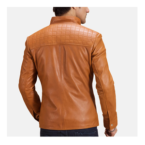 เสื้อแจ็กเก็ตหนังแฟชั่นน้ำหนักเบาของผู้ชายคอลเลกชันฤดูหนาวงานทำมือในปากีสถาน - Product Image 6