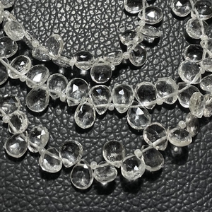 Perles Briolette Topaze Blanche en Forme de Coeur à Facettes Vente en Gros Pierre Naturelle Pierre Non Traité pour Bijoux - Product Image 4