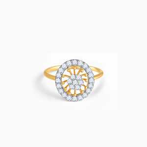 แหวนเพชร bloomwheel สีทองหรูหราเครื่องประดับหรูหราการออกแบบ bloomwheel ทันสมัยพร้อมสายรัดทอง Verdant เหมาะสำหรับสวมใส่ทุกวัน - Product Image 6