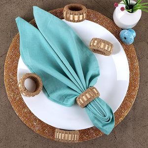Nouveau fait à la main Jute Jute corde tissé serviette anneau créatif corde porte-serviettes fabricant en gros lot de 6 - Product Image 6
