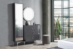 Ensemble de chambre à coucher Berlin production turque Modèles originaux finition lisse meubles turcs armoire à miroir - Product Image 5