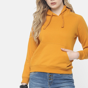 Ropa de calle al por mayor de color sólido Casual mujeres sudaderas con capucha de manga larga de gran tamaño pulóver mujeres sudaderas con capucha OEM con servicio - Product Image 5