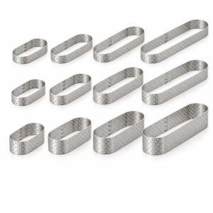 Juego de 8 Anillos de Tartaruga Fida, Elípticos y Perforados, Altura 2.5 cm, Acero Inoxidable - Product Image 1