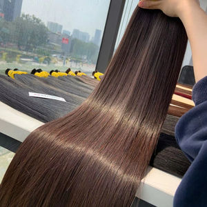 Prix de gros Extensions de cheveux en vrac 100% cheveux vietnamiens 1 paquet 100 grammes Couleurs foncées Super Double Drawn 32 pouces Straight - Product Image 1