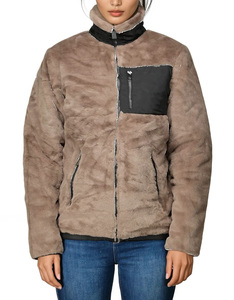 Chaqueta de Invierno Clásica con Cierre y Cuello Alto para Mujer, Chaqueta de Forro Polar al por Mayor, Suave, Cálida, Aislante, de Corte Holgado - Product Image 1