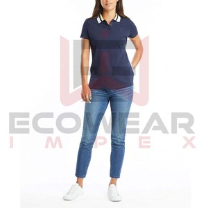 Polos transpirables para mujer, precio al por mayor, ropa de mujer de Color sólido, polos de talla grande, polos personalizados para mujer - Product Image 4