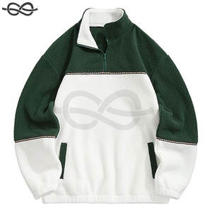 Veste polaire Sherpa pour hommes personnalisée OEM fermeture éclair à glissière 1/4 sweats à capuche hiver pull décontracté motif imprimé ODM - Product Image 2