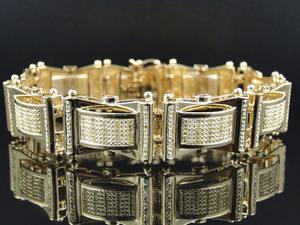 Classic Stylish S925 <b>Sterling</b> <b>Silver</b> Round cut Moissanite Round Diamond Hip Hop <b>Bracelet</b> For Men Jewelry - Product Image 5