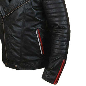 Veste en cuir de vachette pour homme de haute qualité, style motard, design unique, veste en cuir pour homme pour la saison hivernale - Product Image 6