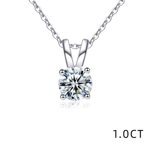 XMZ040 Joyería Fina Personalizada, Clásico Colgante de Plata de Ley 925 con Diamante Blanco VVS 1/2/3/0.5 CT, Collar con Colgante de Moissanita para Mujer - Product Image 2