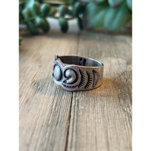 Sterling Silver <b>Opal</b> <b>Ring</b> Size 12.5 Geometric Rhodium Plated Everyday Wear - Product Image 4