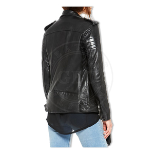 Chaquetas de cuero informales con cremallera y diseño personalizado, para mujer - Product Image 2