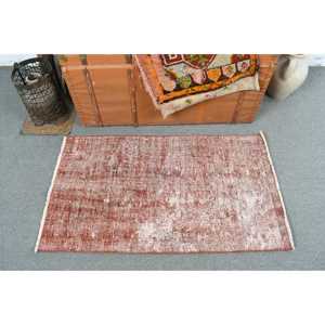 พรมขนาด 2.1x3.6 ฟุต, พรมวินเทจตุรกี, พรมลายทางสีแดง - Product Image 3