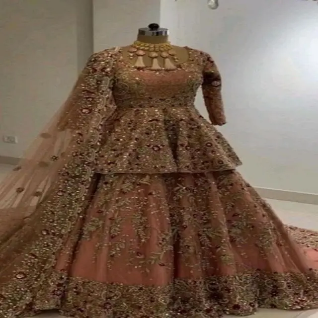 Das neue schulter freie Temperament mit V-Ausschnitt in der Mitte der Taille ist dünne Brautkleider im westlichen Stil, pakistani sche Rasen anzüge, Pataila Punjabi-Anzüge