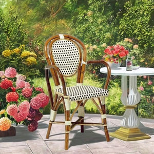 Silla de comedor de ratán minimalista hermosa y cómoda de alta calidad para uso en exteriores para Park Apartment Farmhouse o Villa - Product Image 4