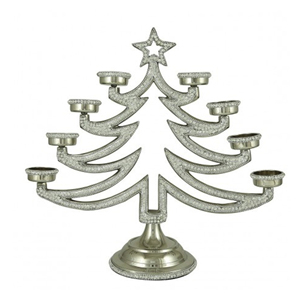 Árbol de Navidad Ventas calientes Tea Light Candle Stand Tamaño personalizado Árbol de Navidad Candelabro Portavelas a precio económico - Product Image 1