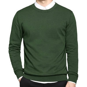 Suéter para hombre, suéter informal con cuello redondo, Color sólido, talla grande, tejido de Cachemira, suéter de punto de otoño, suéter de talla grande Simple - Product Image 3