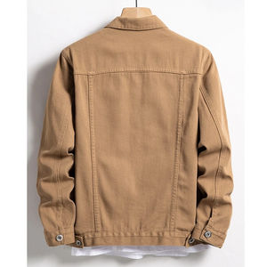 Vêtements de travail décontractés pour hommes, veste en jean, couleur unie à la mode pour le printemps avec grande poche, tissu neuf - Product Image 2