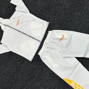 Ensemble survêtement deux pièces coupe-vent respirant personnalisé OEM, taille élastique, polyester, pour homme - Product Image 5