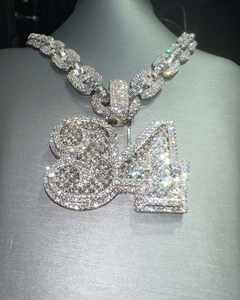 Luxe 925 Sterling Silver Moissanite Diamant Glacé Argent Sac Caution Personnalisable Hip Hop Conception Partie Bijoux Cubain Lien Pendentifs - Product Image 3