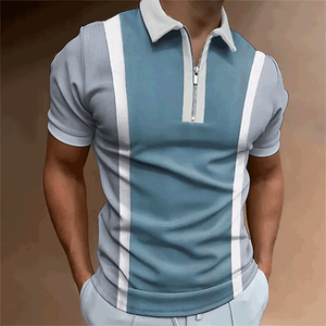 Venta al por mayor a granel Polo Hombres Polo Bordado Logo Polo Camisa Con Cremallera 2023 - Product Image 5