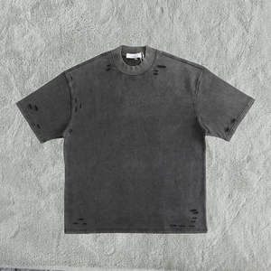 T-shirt vintage surdimensionné personnalisé lavé à la pierre pour hommes imprimé neige minérale pré lavage 100% coton t-shirts coupe ample t-shirt - Product Image 2