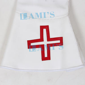 Mejor calidad ST. Guantes de cuero blanco Thomas of ACON Gauntlet con RED Masonic Regalia a la venta - Product Image 4