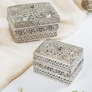 Organizadores de joyas de metal, organizador de tendencias, caja de almacenamiento, Cofre del Tesoro, caja decorativa de joyería, plata antigua, establecimiento de tendencias - Product Image 6