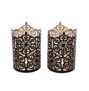 <b>Square</b> Gold-Finished Iron <b>Candle</b> Votive for Home & Hotel Tabletop Lighting Elegant Wedding Decorative Holder - Product Image 3