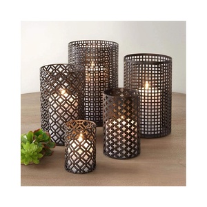 Tealight Holder Glass Cylinder Candle Holder Ceramic Design Lantern with White Finish for Home Party Decoration - Product Image 4