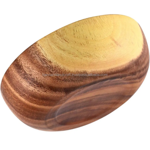 Venta caliente Diseño personalizado Seguro para alimentos Ensaladera de madera grande Cuenco de madera maciza de Acacia para hoteles y restaurantes a precio de fábrica - Product Image 2