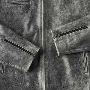 Nouvelle veste en cuir véritable pour homme, élégante et de haute qualité, style vintage, streetwear, imperméable, bomber - personnalisée - Product Image 3