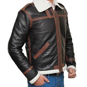 Hot Selling Best Winter Men's Sheepskin Fur Customized Design Bomber Embroidery Plus Size Overcoat <b>Smart</b> Leather <b>Jackets</b> - Product Image 3