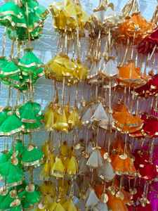 Gota Net Hangings Guirlandes décoratives pour mariage Haldi & Wedding Event Decoration backdropString Colorful Net Gota Hanging - Product Image 2