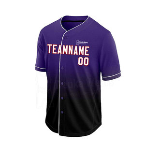 Maillots de baseball pour jeunes à boutons, 100 % polyester, séchage rapide, anti-humidité, faible MOQ, personnalisables avec nom et numéro imprimés - Product Image 6