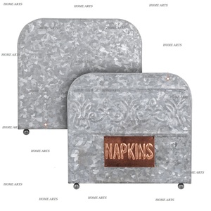 Porte-serviettes en papier galvanisé avec base en bois, qualité supérieure, forme personnalisée, porte-serviettes à bas prix - Product Image 6