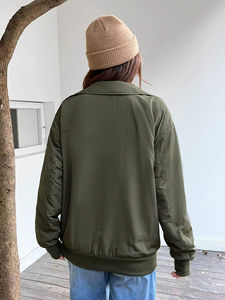 <b>Women's</b> Quilted Trending Drop Shoulder Windbreaker Jacket Customizable Pearl Decoration Waterproof for Cold <b>Weather</b> - Product Image 6