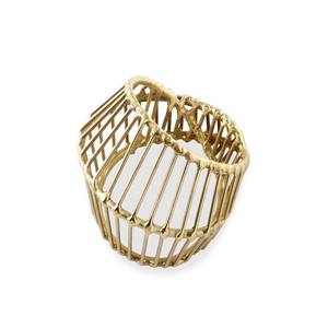 Anillo de servilletas plisado con cable, diseño único, plateado, aspecto moderno, de alta calidad, para boda - Product Image 5